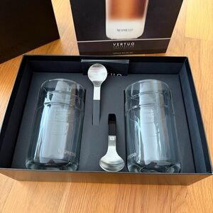 Brand new* Nespresso 2 Vertuo Recipe Glasses & 2 Spoons Set